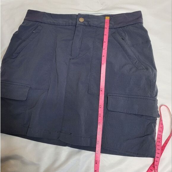 ATHLETA gray Trekkie cargo pocket athletic athleisure skort skirt 12 - Picture 8 of 9